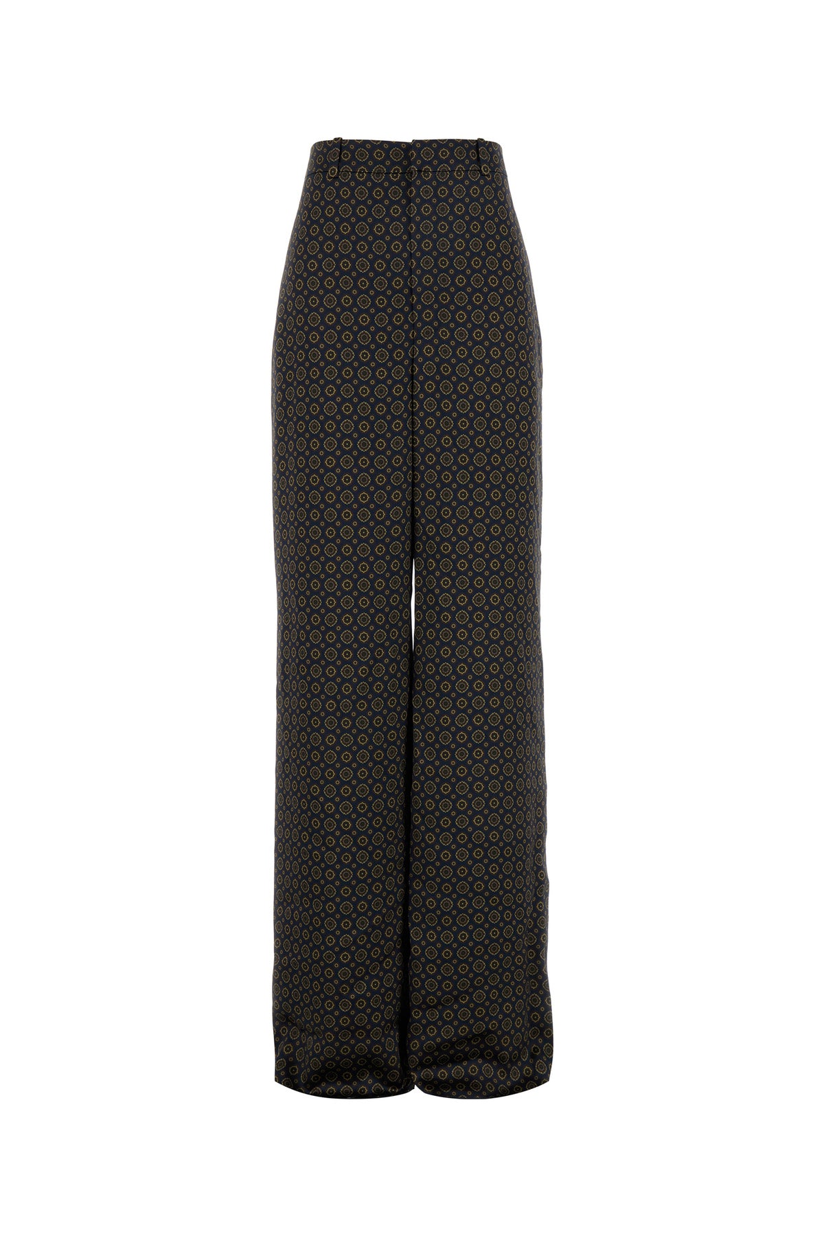 Saint Laurent Pantalone dalla gamba ampia in raso stampato
