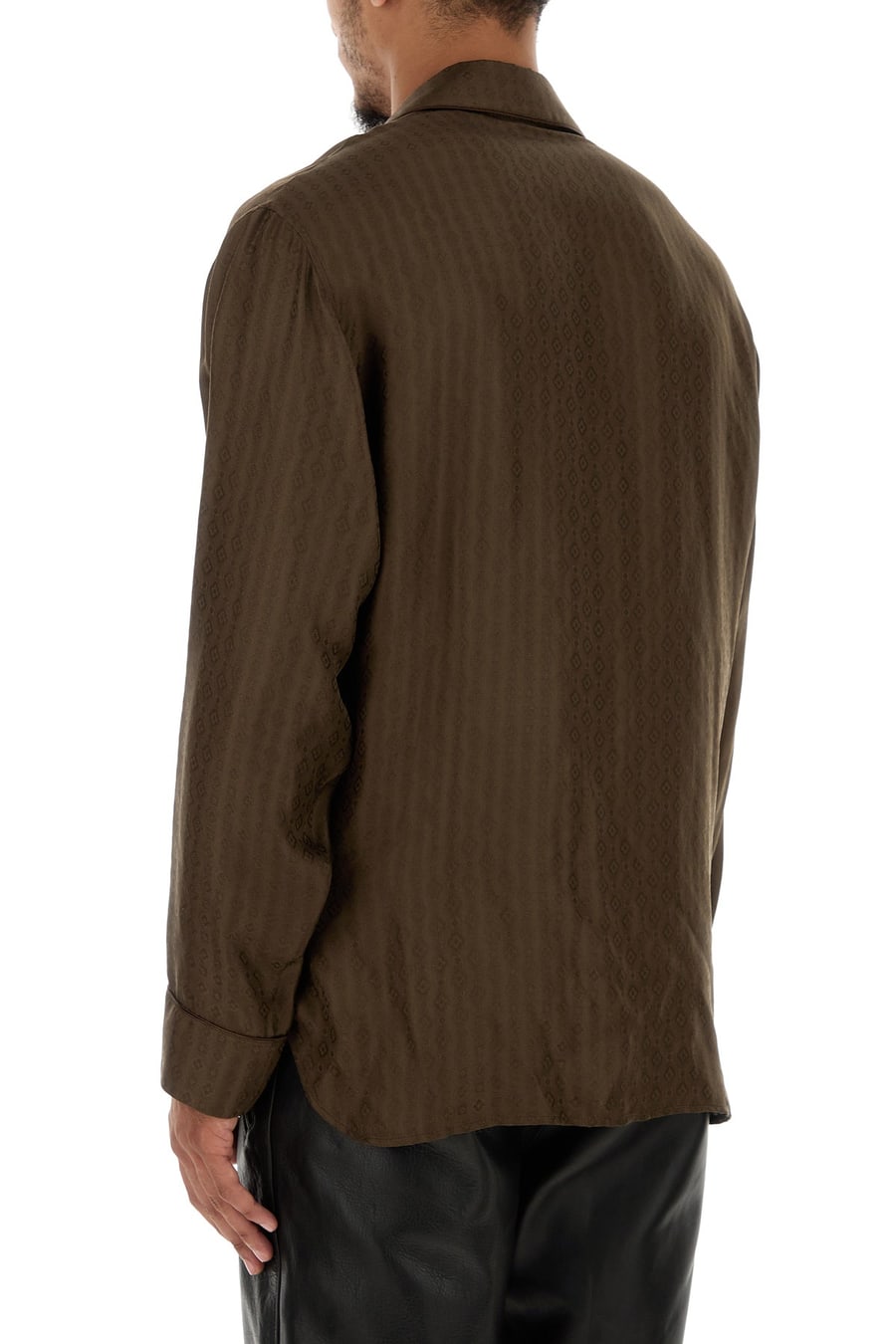 Saint Laurent Camicia in seta marrone, view 4