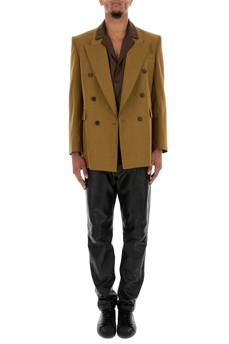 Saint Laurent Camicia in seta marrone, view 6