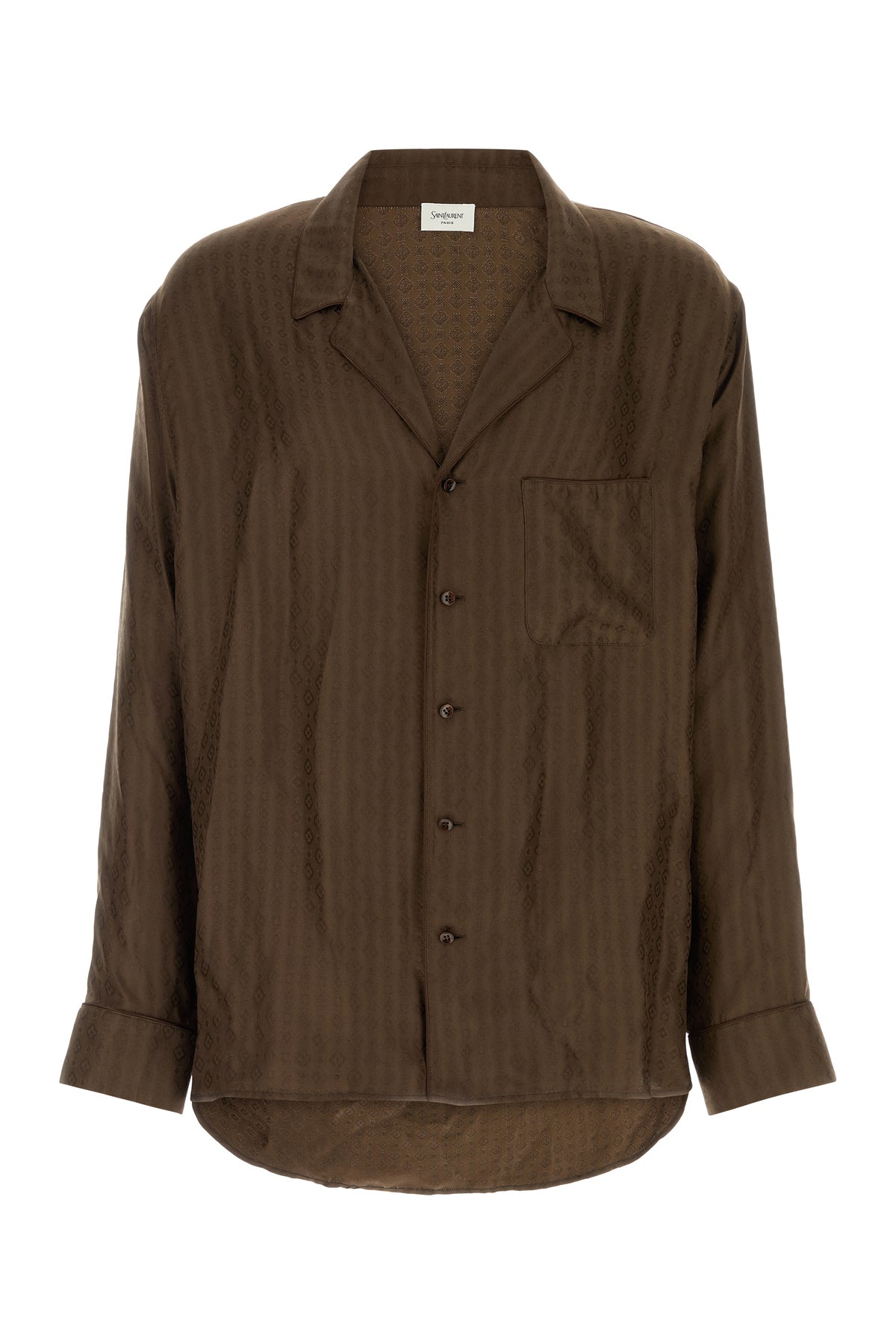 Saint Laurent Camicia in seta marrone