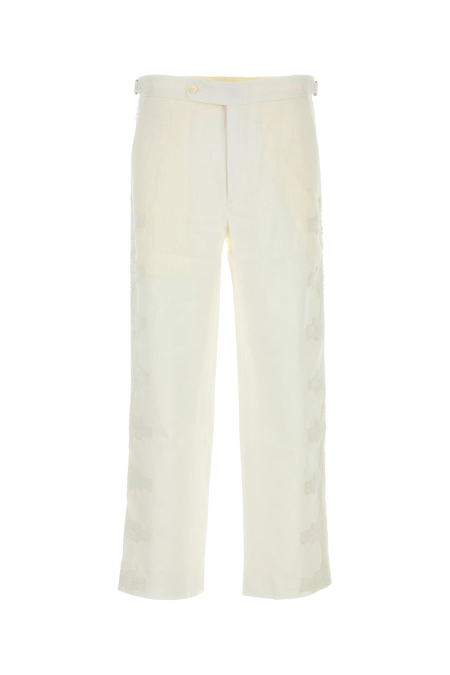 BODE Pantalone Salt in lino bianco