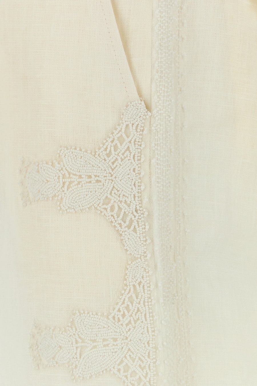 BODE Pantalone Salt in lino bianco, view 3