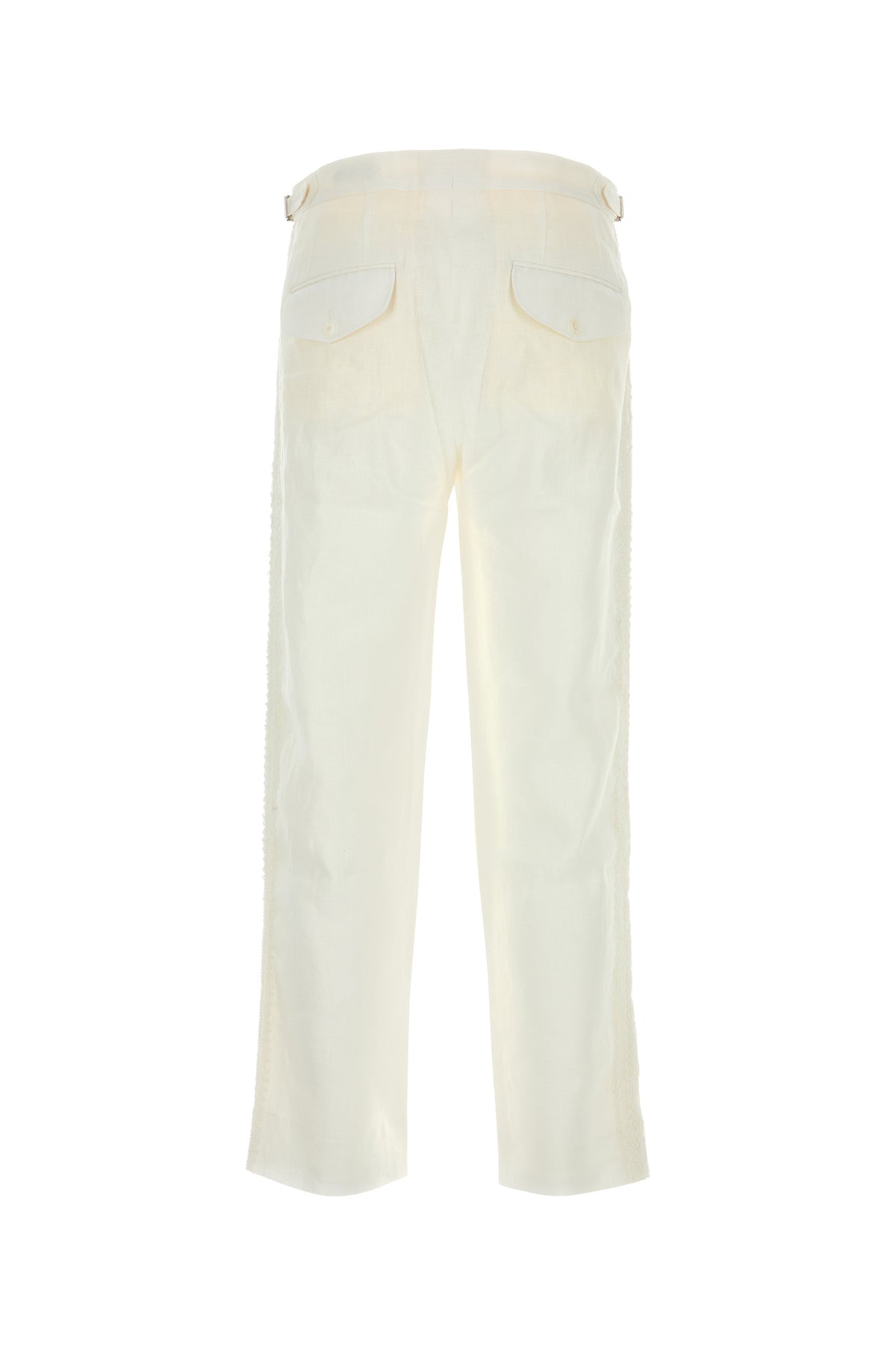 BODE Pantalone Salt in lino bianco, view 2