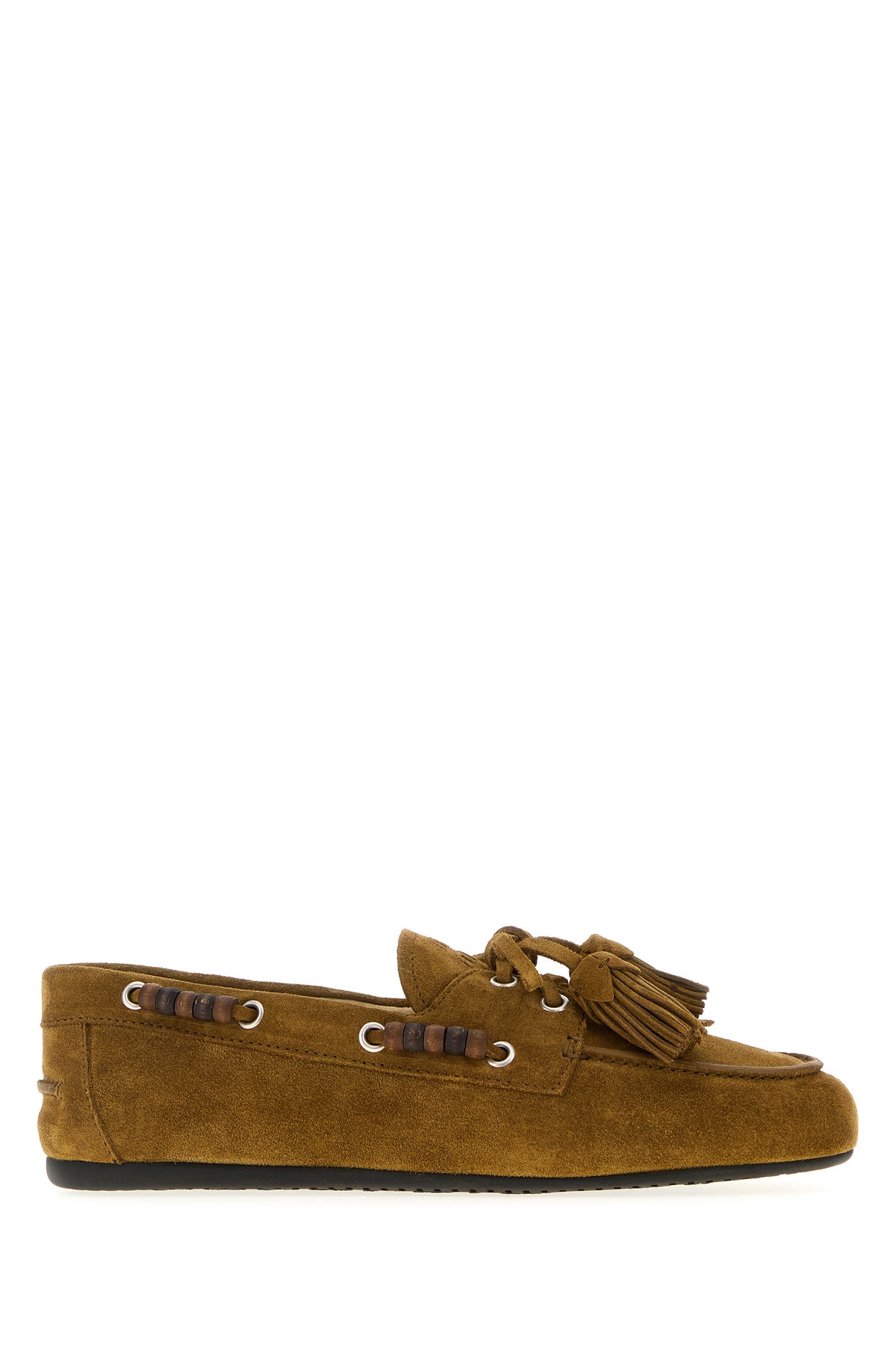Miu Miu Mocassini in pelle scamosciata kaki