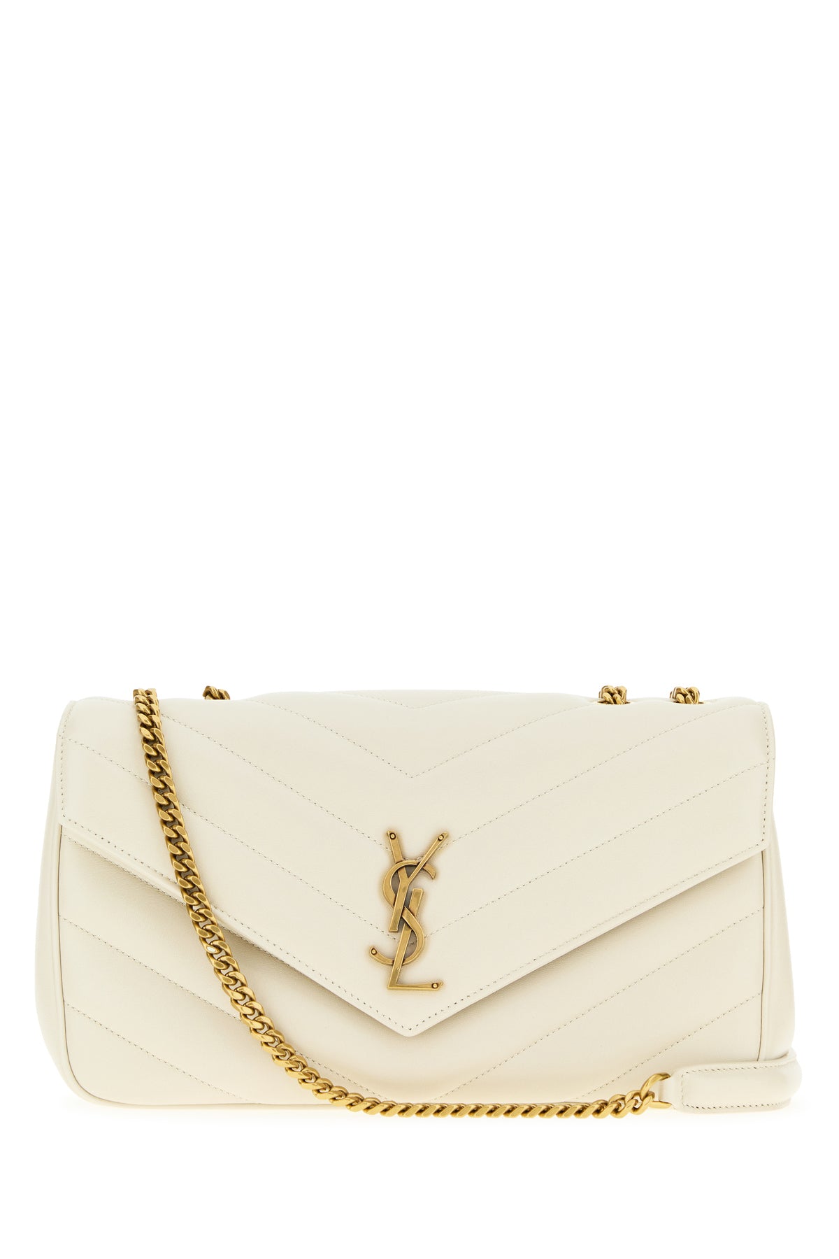 Saint Laurent Borsa a spalla LouLou media in pelle ghiaccio