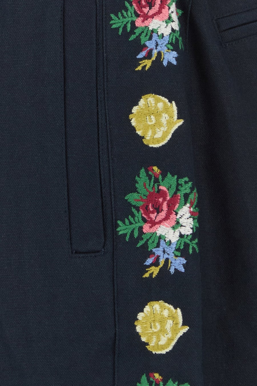 BAZISZT Pantalone Pine in cotone blu navy, view 3