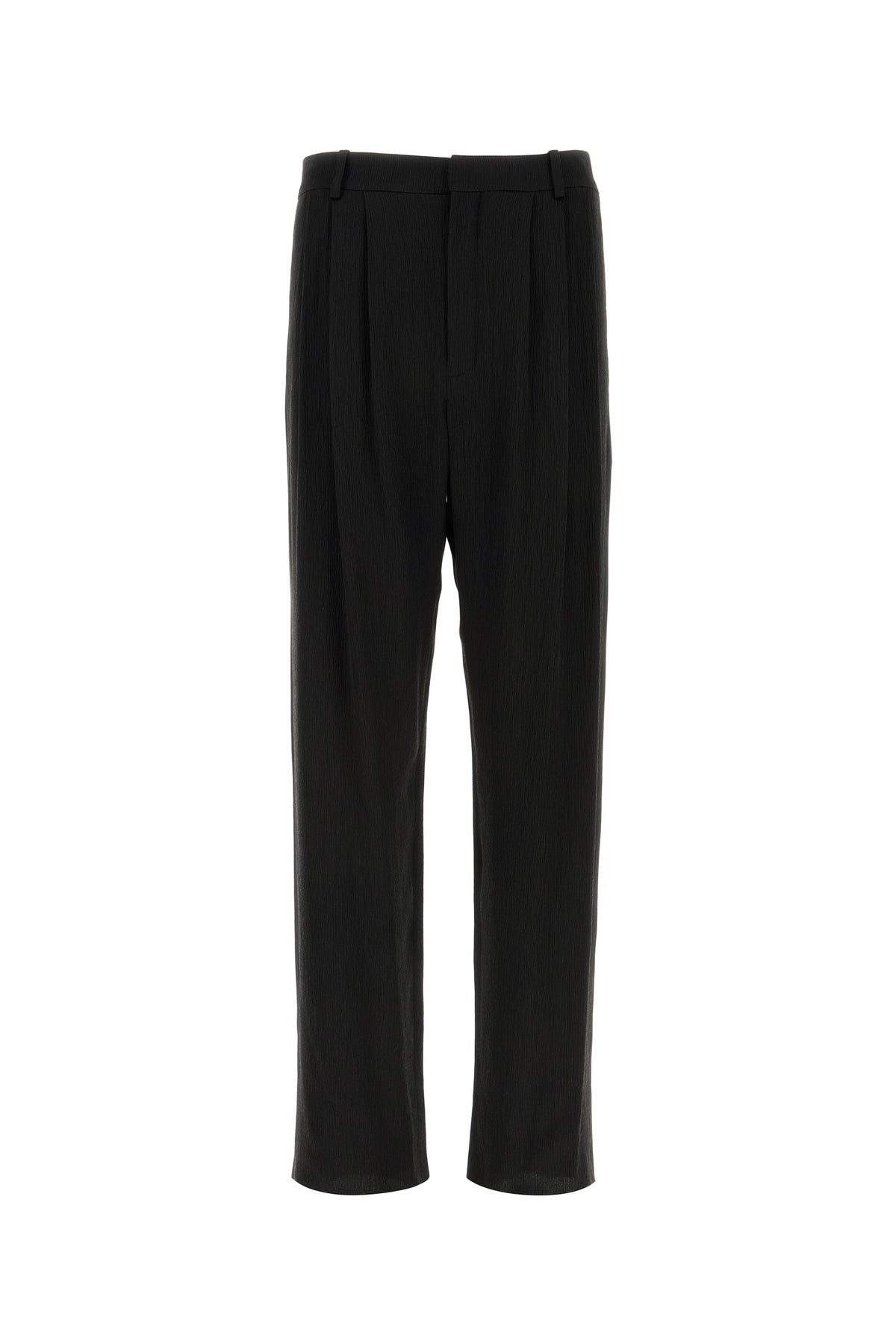 Saint Laurent Pantalone dalla gamba ampia in crepe nero