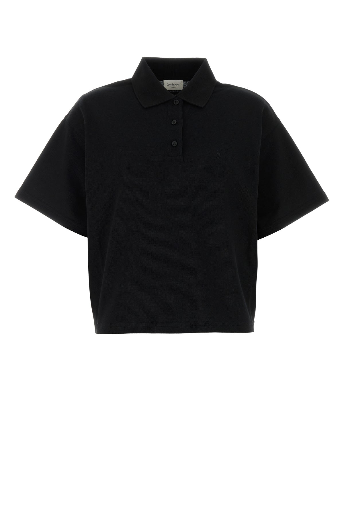 Saint Laurent Polo in piquet nero