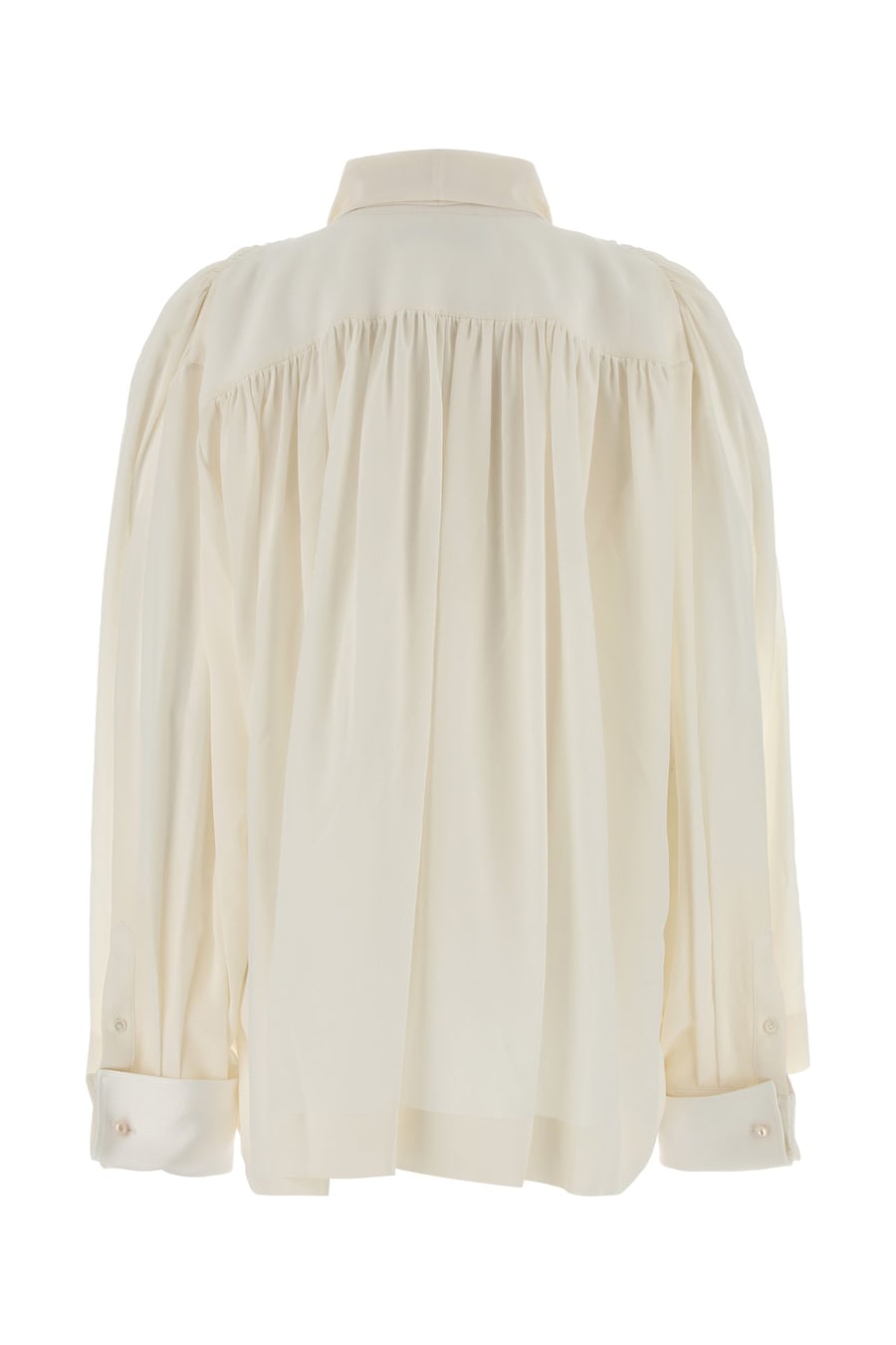 CARVEN Blusa in seta bianco, view 2