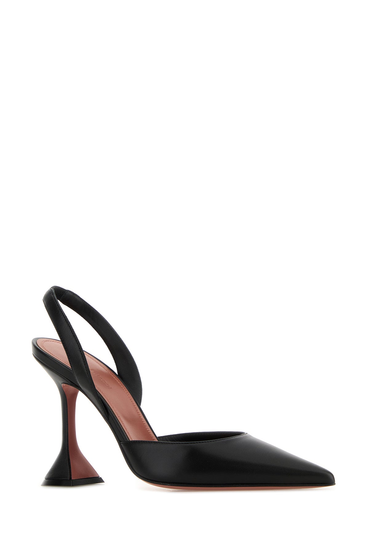 Amina Muaddi Scarpe con tacco Holli Sling in nappa nera, view 2