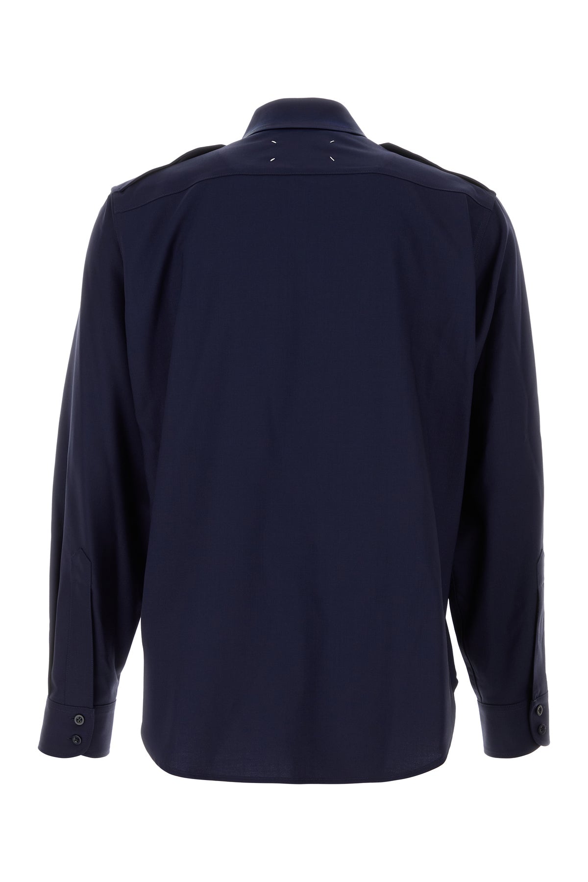 Maison Margiela Camicia in lana blu navy, view 2