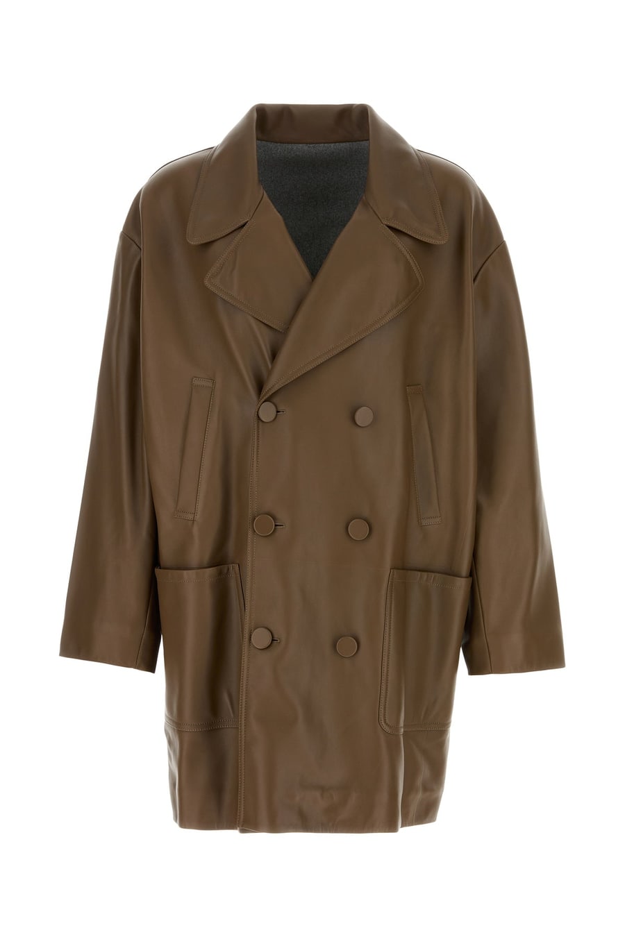 Fendi Cappotto in nappa marrone