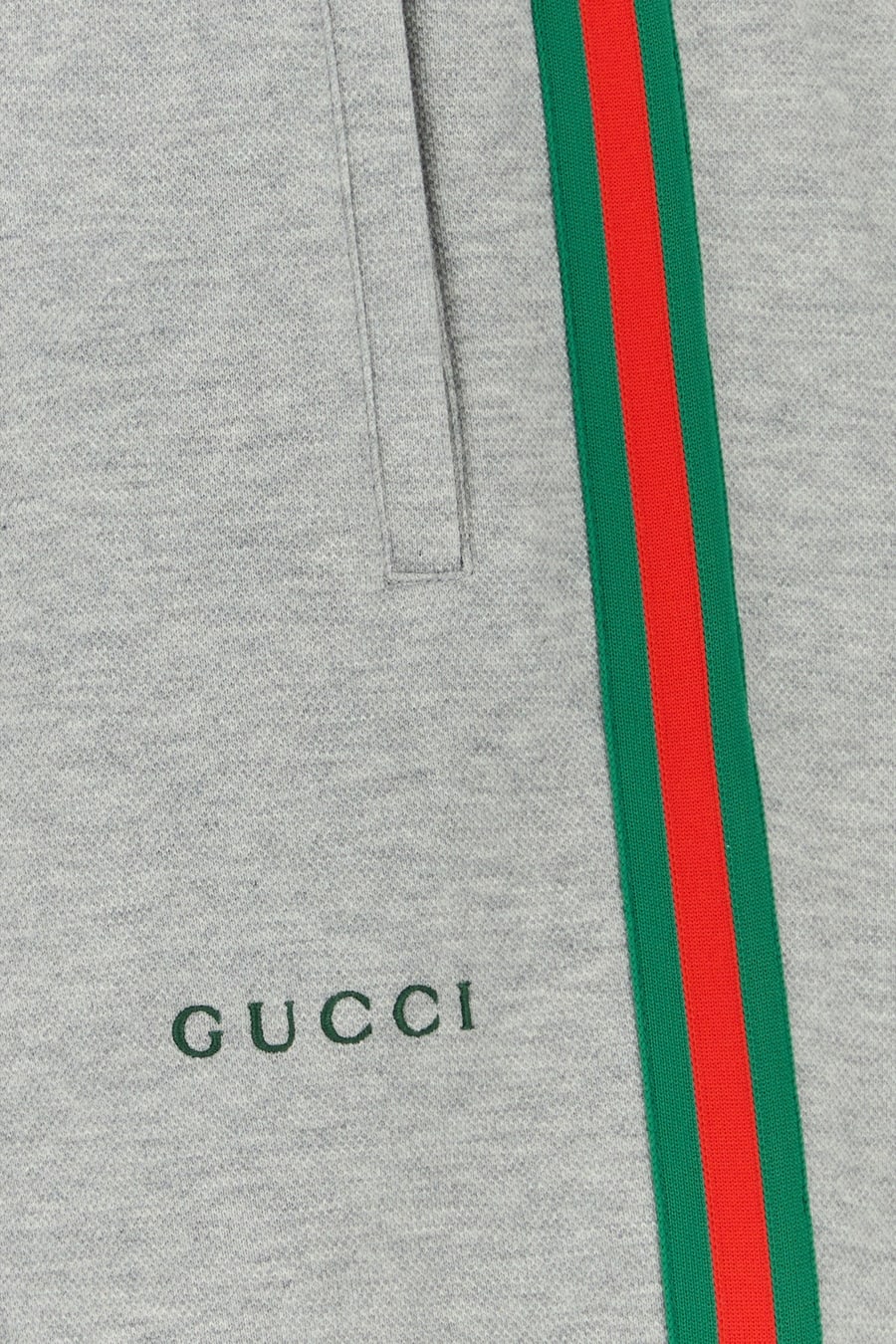 Gucci Pantalone jogging in misto cotone grigio, view 3