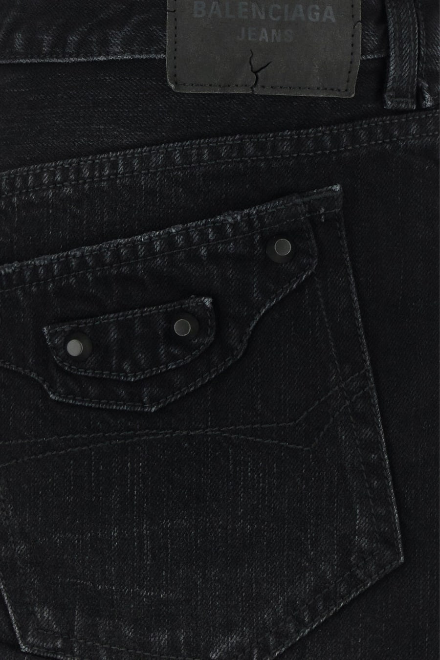 Balenciaga Minigonna in denim nero, view 3