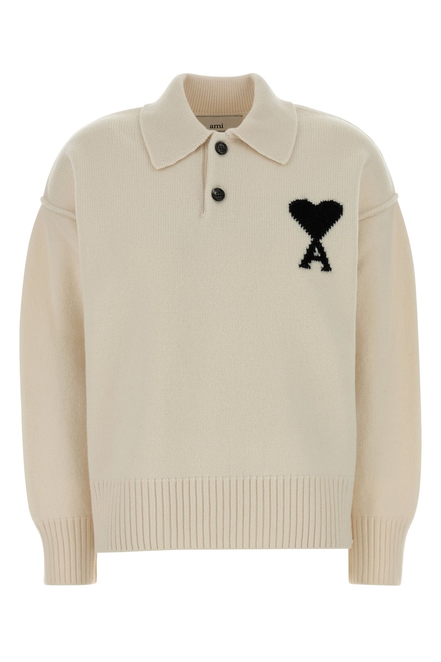 AMI Polo in lana avorio