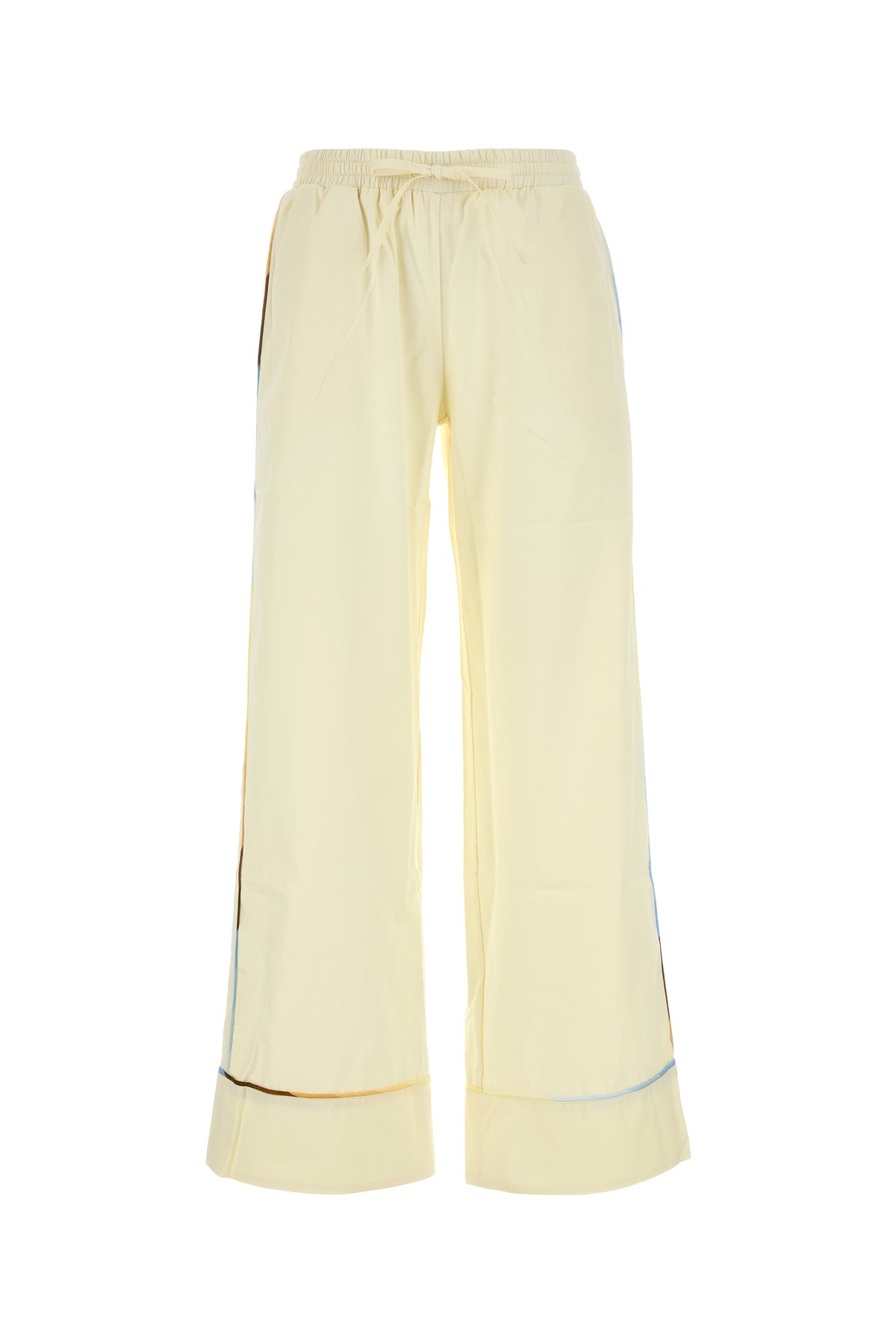 AMOTEA Pantalone Nila in popeline giallo pastello