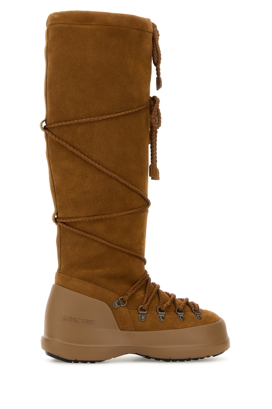 MOON BOOT Stivali Luna in pelle scamosciata cammello, view 3
