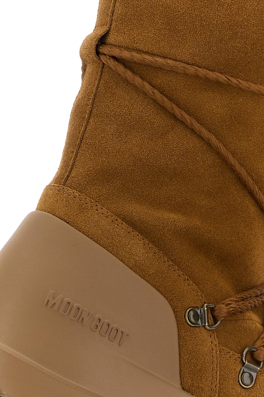MOON BOOT Stivali Luna in pelle scamosciata cammello, view 4