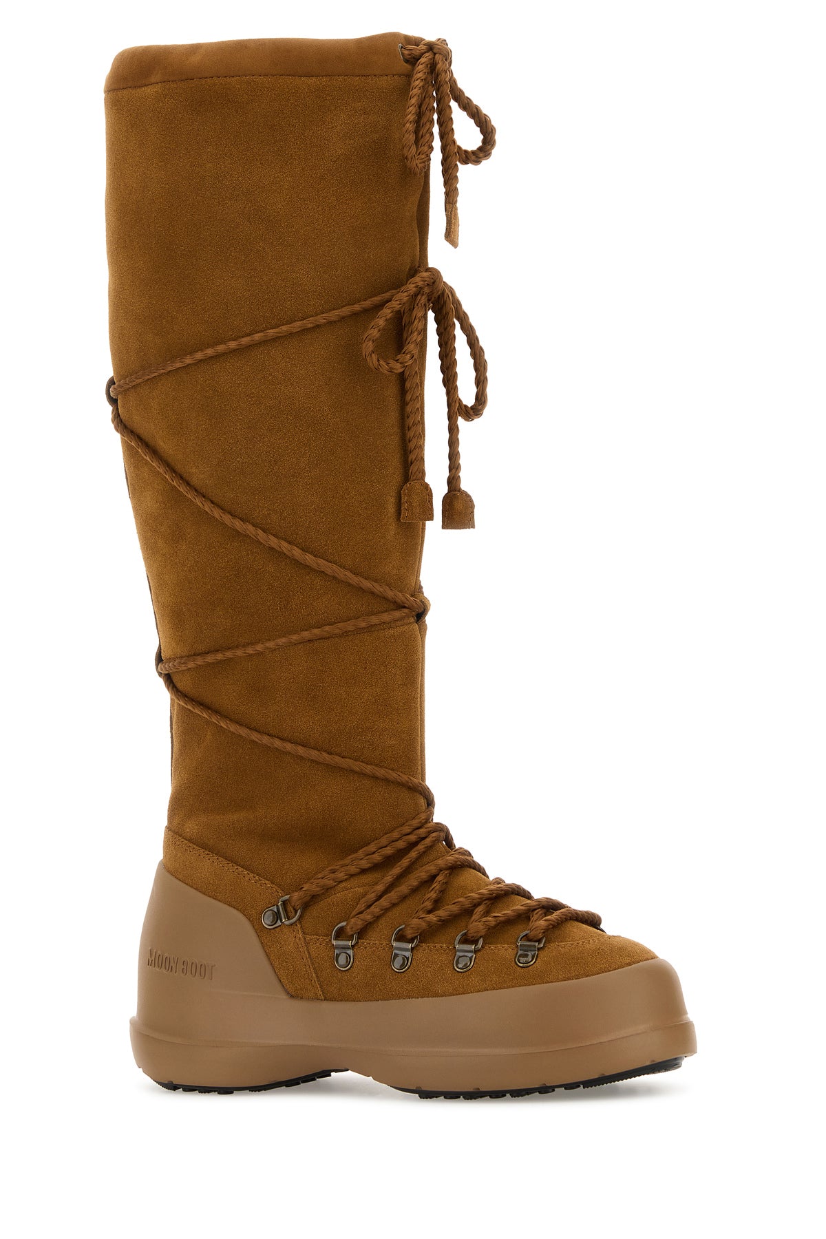 MOON BOOT Stivali Luna in pelle scamosciata cammello, view 2