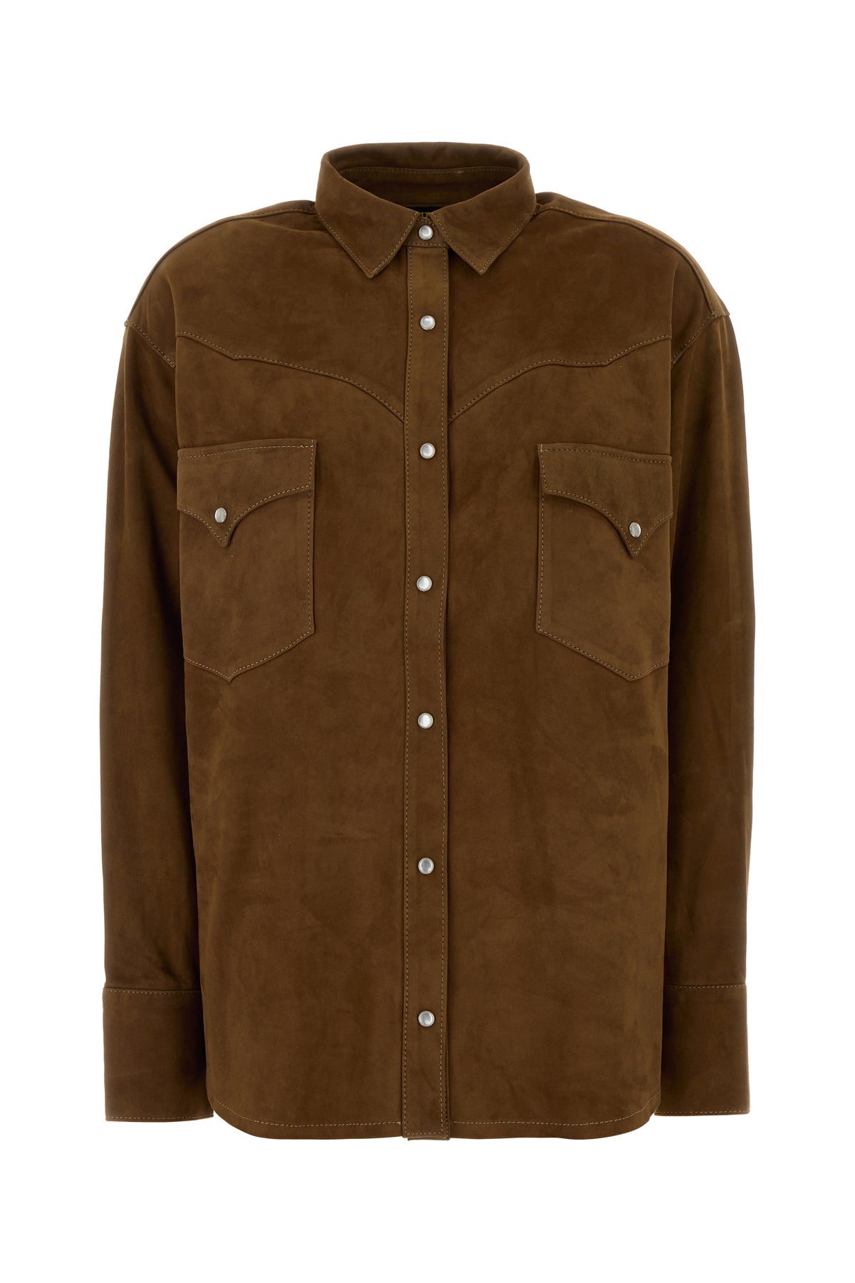 LOIS Camicia in pelle scamosciata cammello
