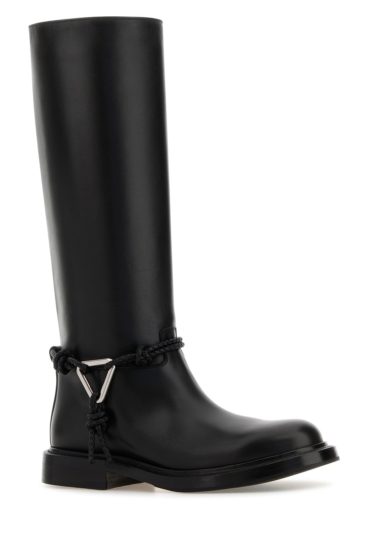 Bottega Veneta Stivali James in pelle nera, view 2