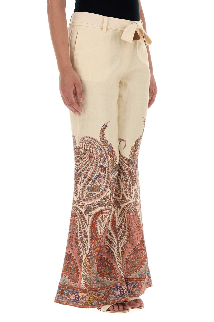 Zimmermann Pantalone Rhiannon in lino stampato, view 3