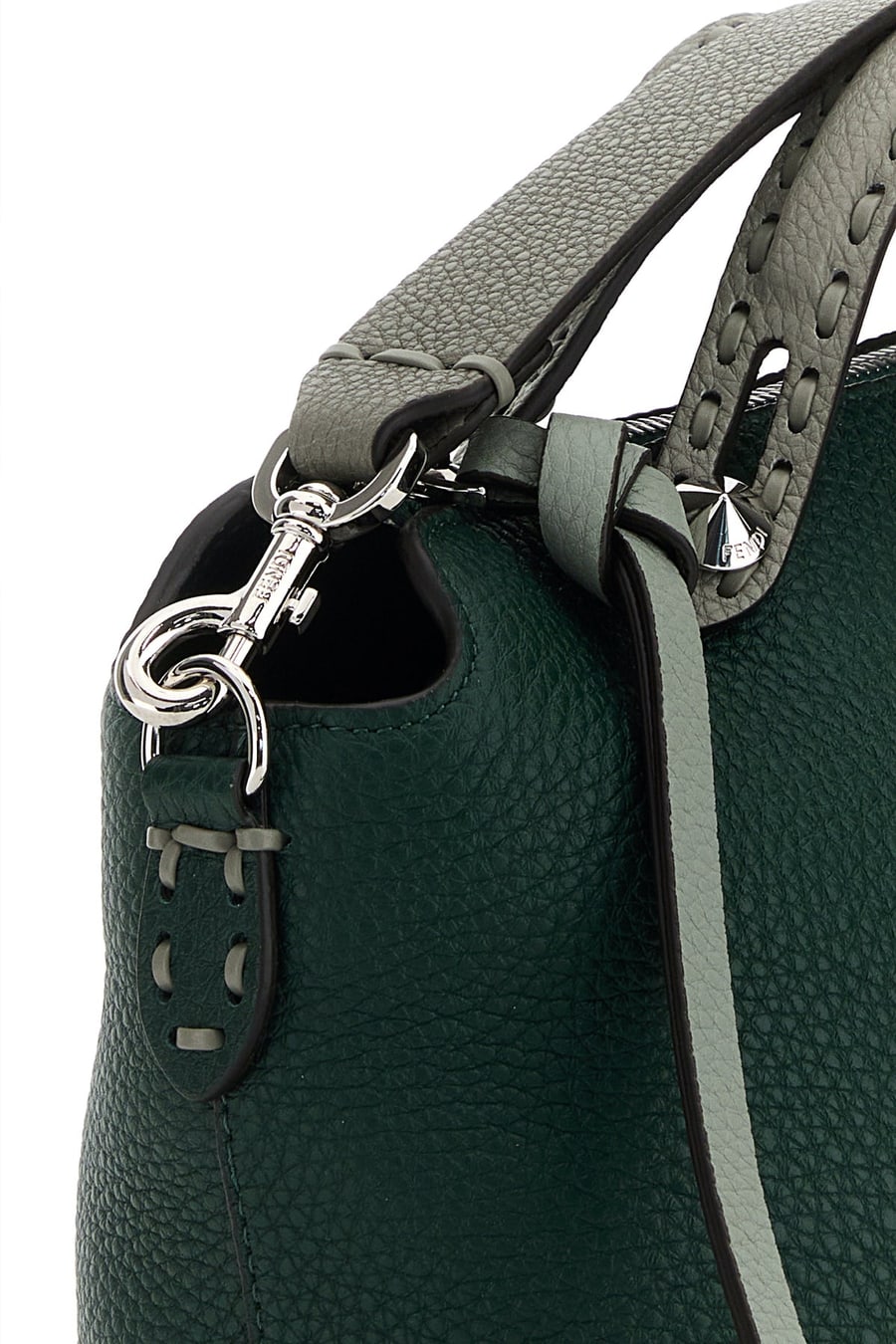 Fendi Borsa mano By The Way media in pelle verde bottiglia, view 4
