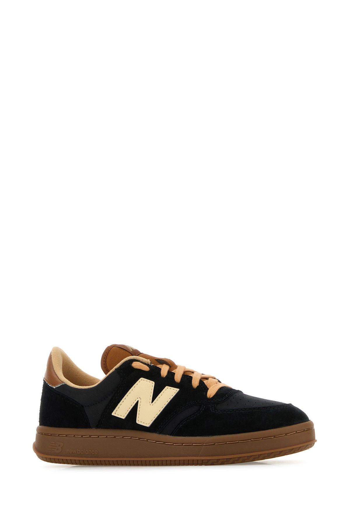 New Balance Sneakers T500 nere in pelle e pelle scamosciata, view 2