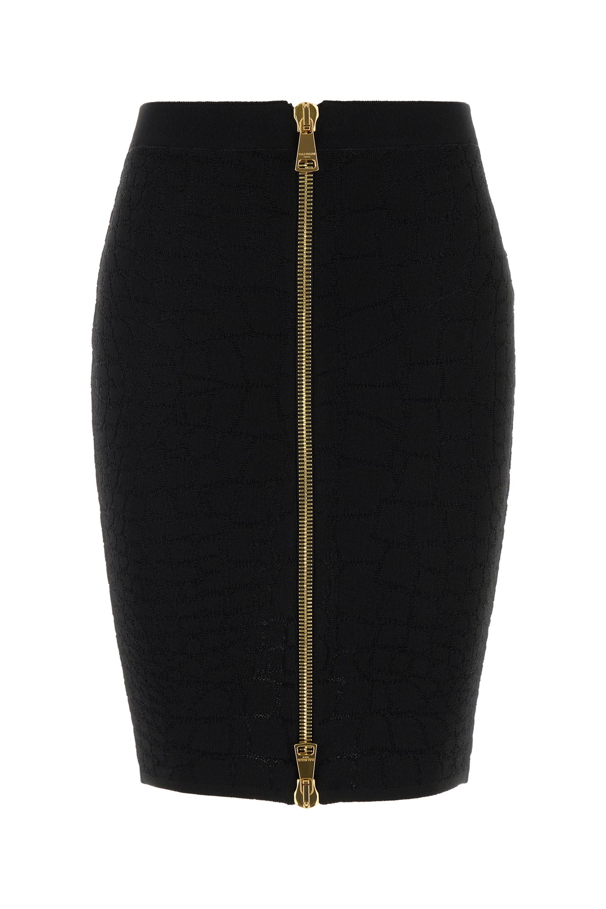 Balmain Gonna in misto viscosa stretch nera