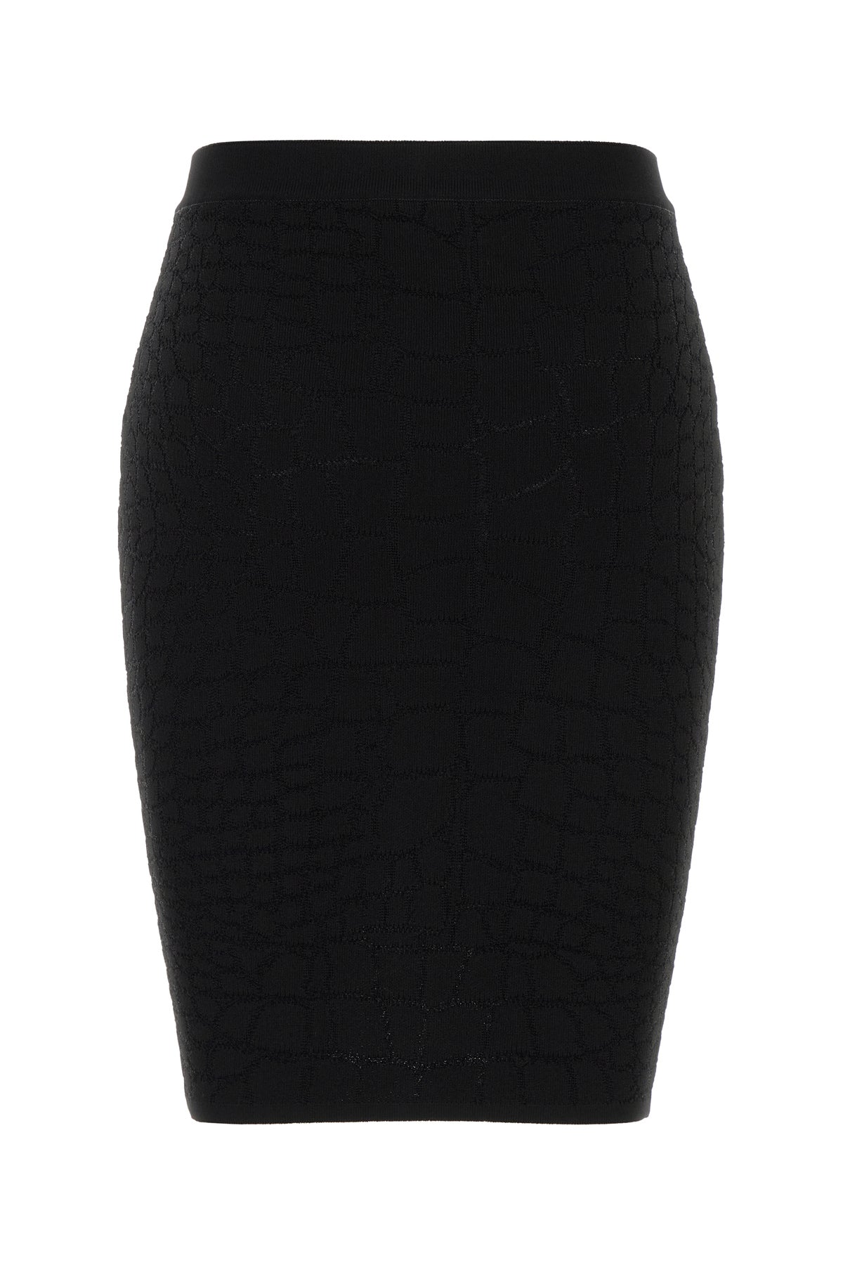 Balmain Gonna in misto viscosa stretch nera, view 2