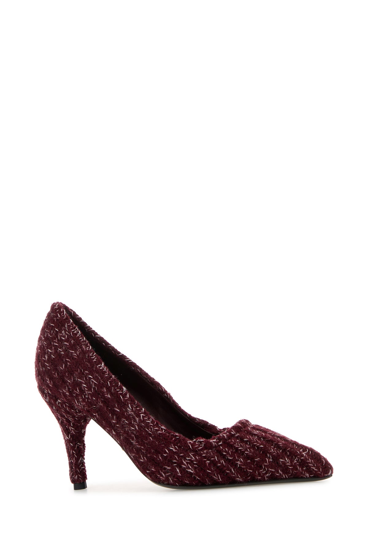 Prada Scarpe con tacco in tessuto bordeaux melangè, view 2