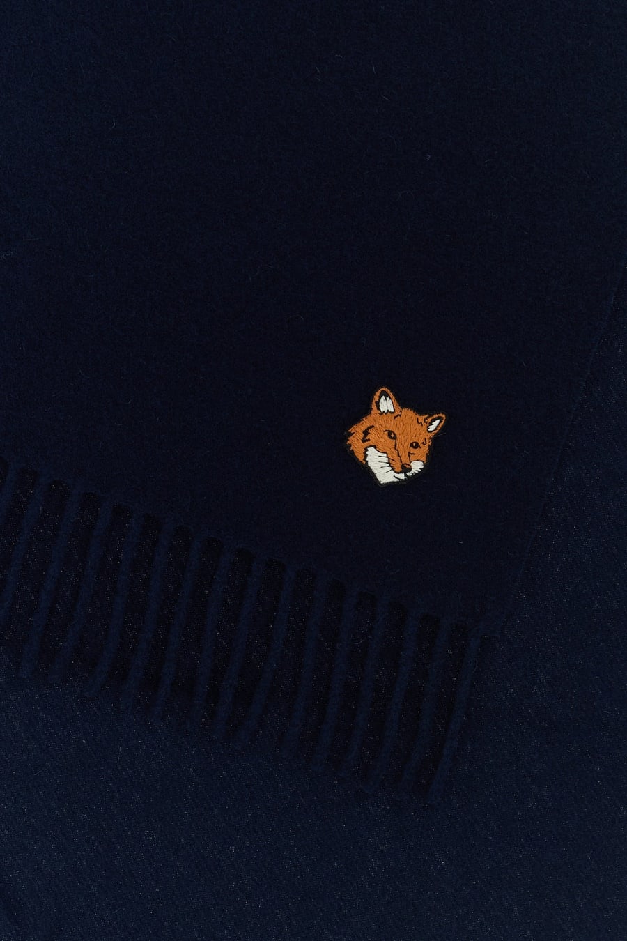 MAISON KITSUNE Sciarpa in lana blu navy, view 2