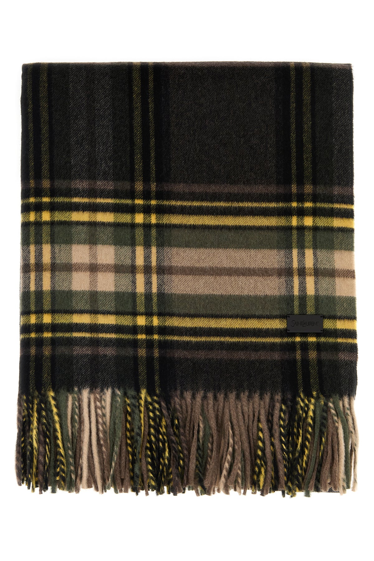 Saint Laurent Sciarpa in misto cashmere ricamato
