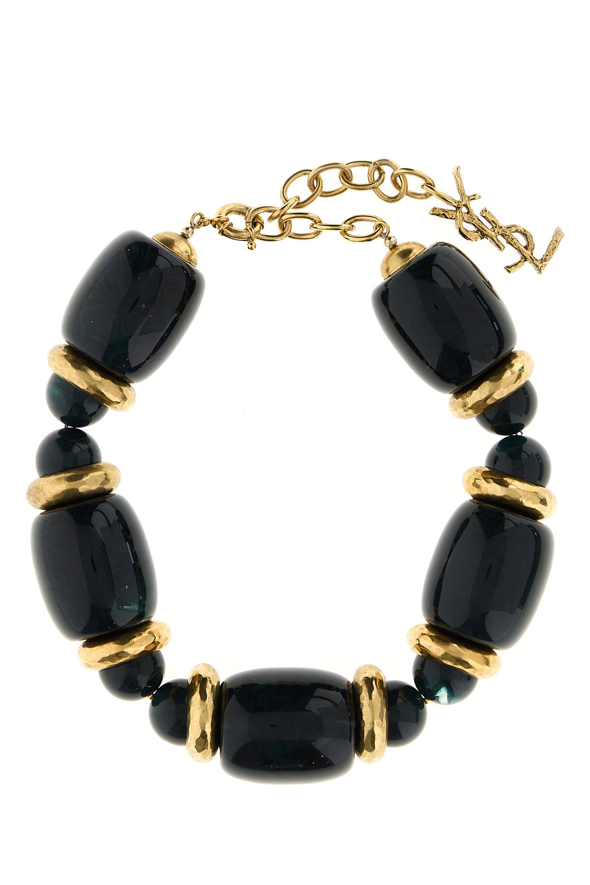 Saint Laurent Collana bicolor in resina e metallo