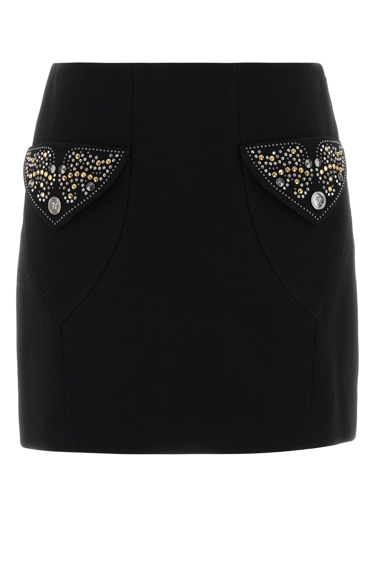 Versace Minigonna in lana nera