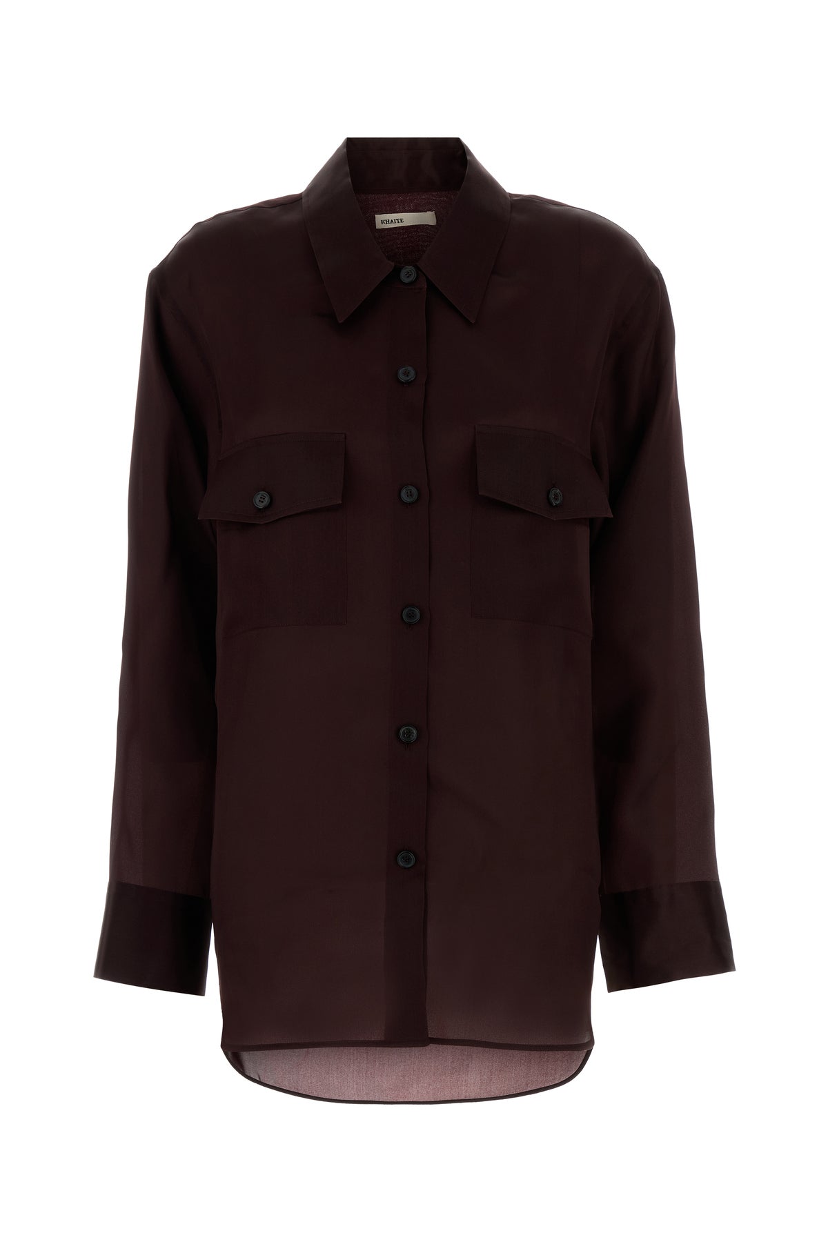 KHAITE Camicia Matteo in seta melanzana