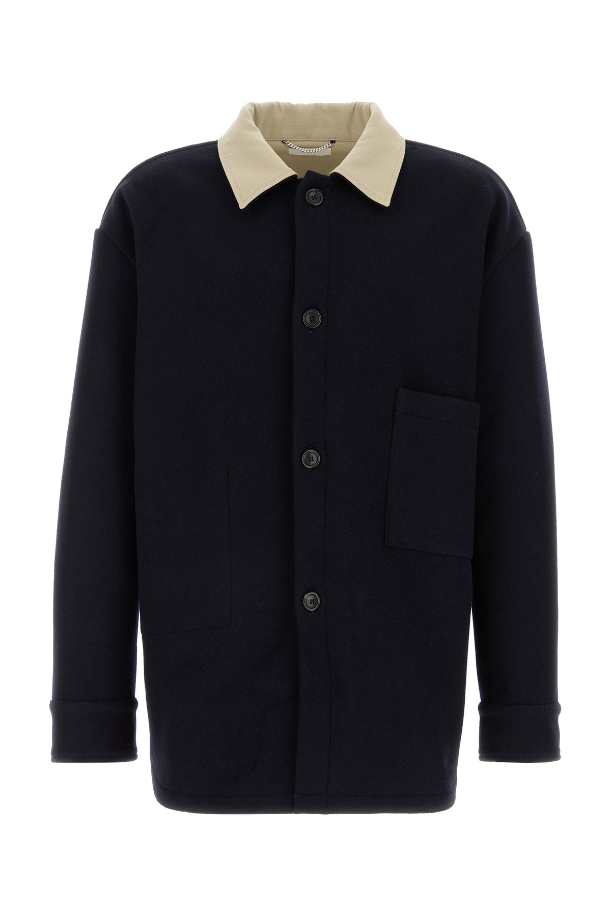 1989 STUDIO Cappotto in misto lana blu notte