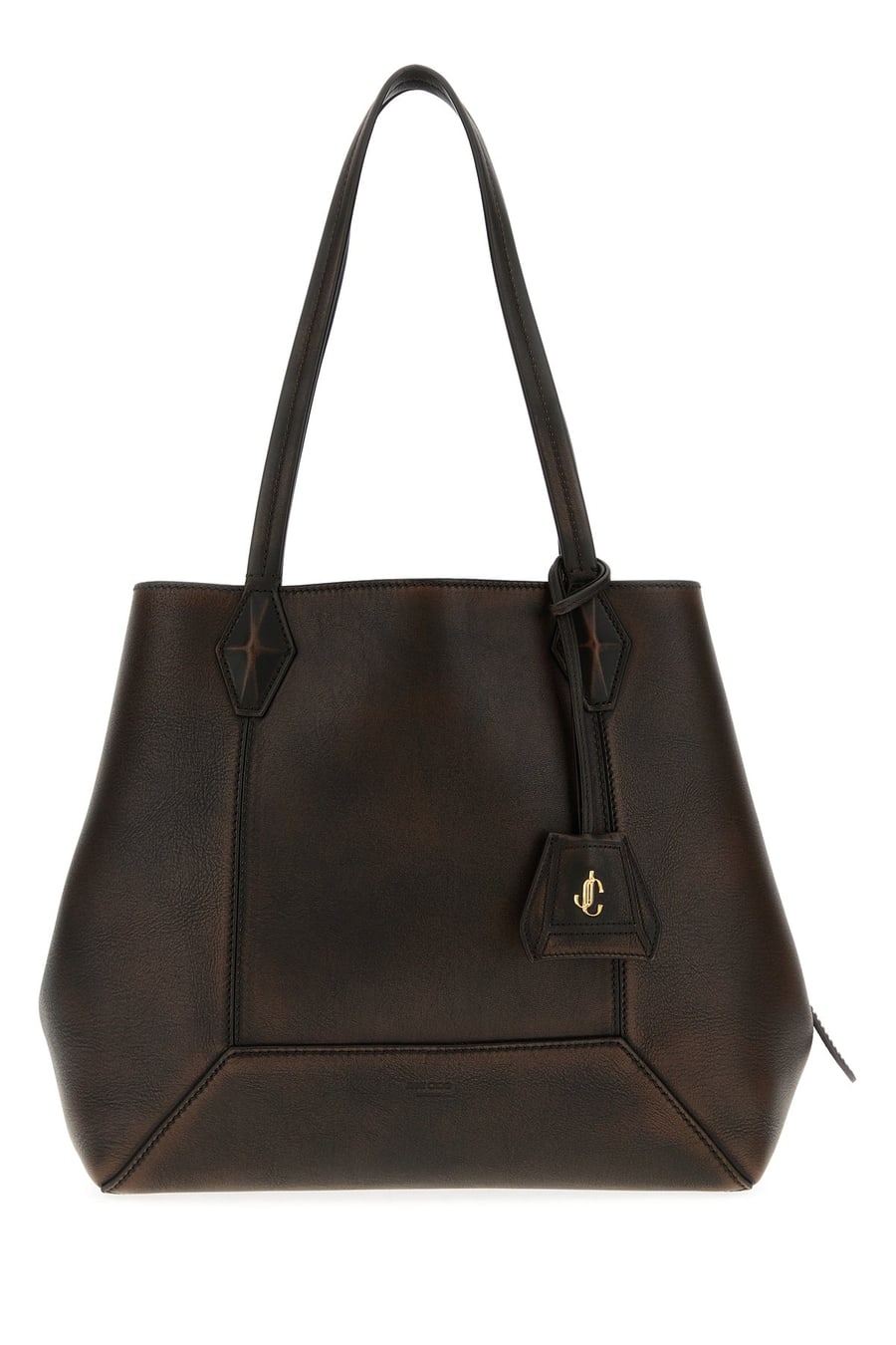 Jimmy Choo Borsa shopping Diamond in pelle testa di moro