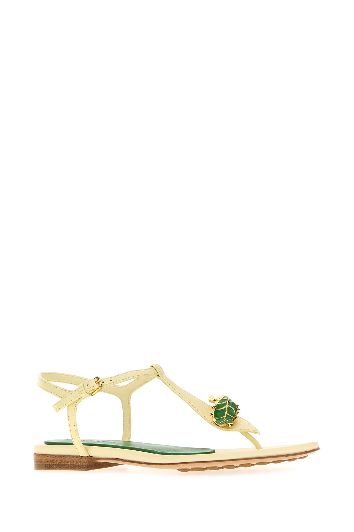 Bottega Veneta Sandali Rana Flora in pelle giallo pastello, view 2