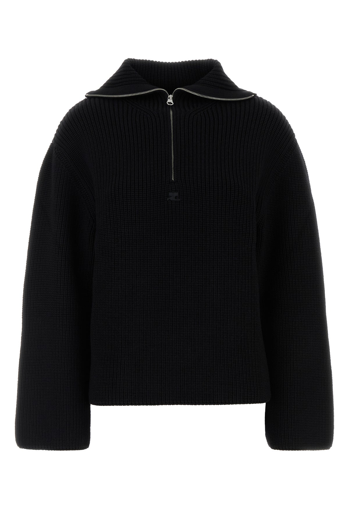 COURREGES Maglione oversize in lana nera