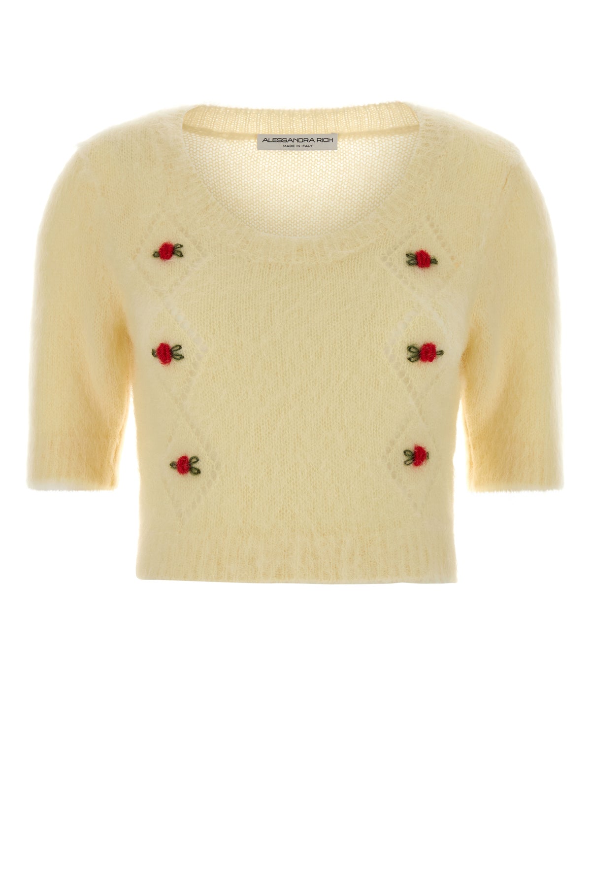 ALESSANDRA RICH Maglione in misto mohair giallo pastello