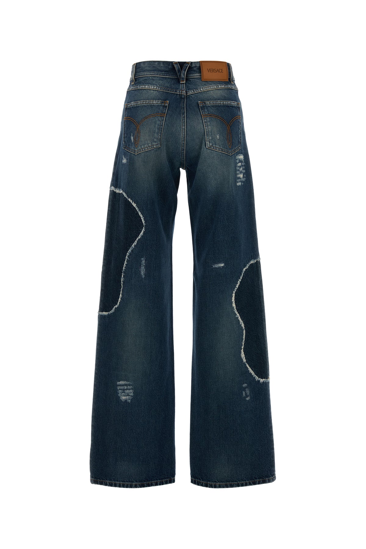 Versace Jeans dalla gamba ampia in denim, view 2