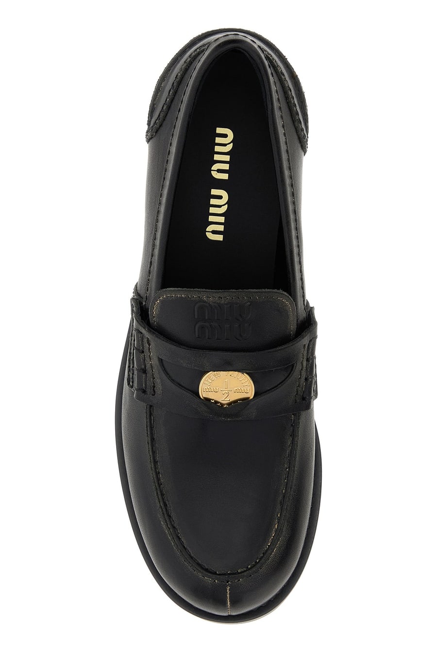 Miu Miu Mocassini in pelle nera, view 4