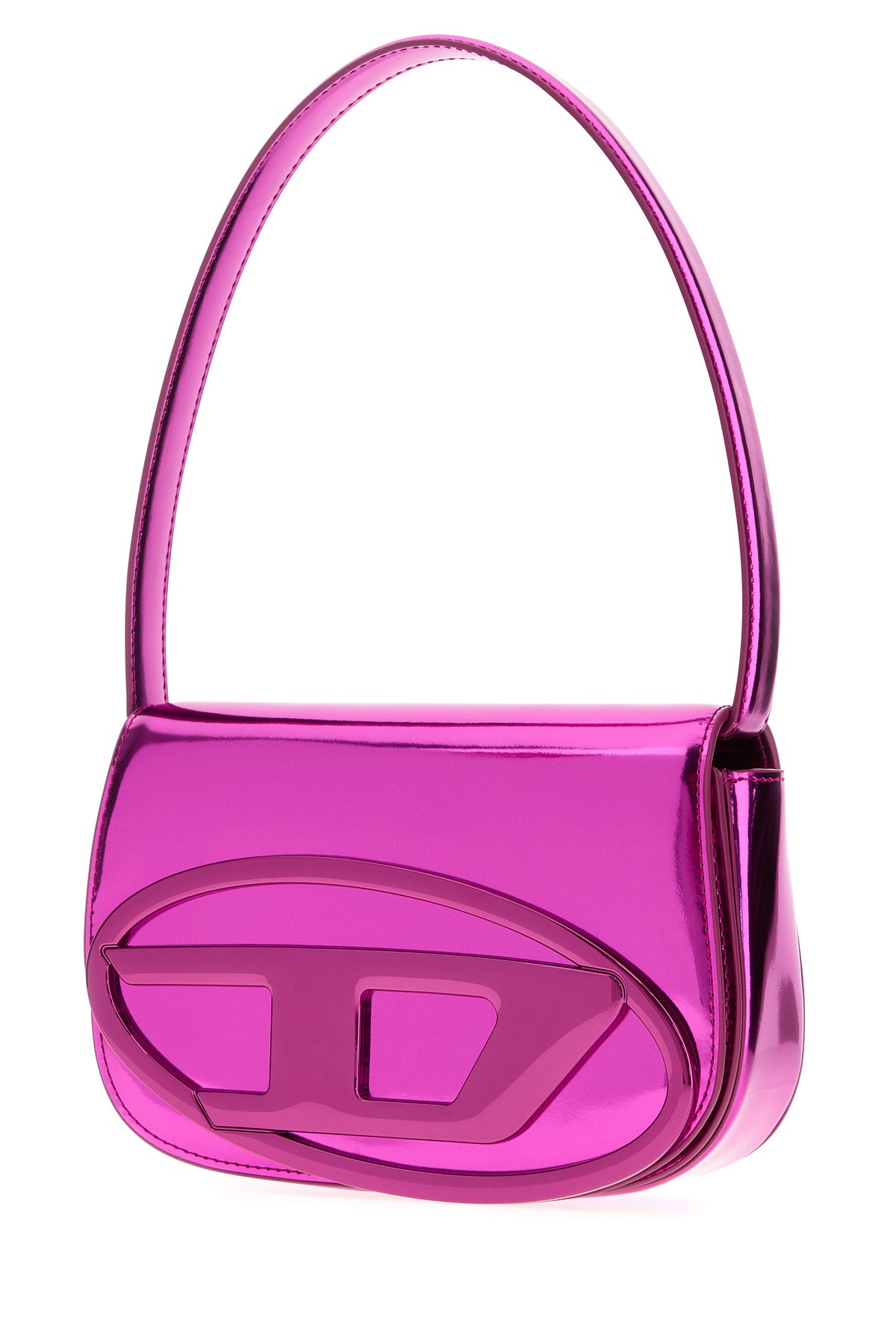 Diesel Borsa a spalla 1DR in pelle fucsia, view 2