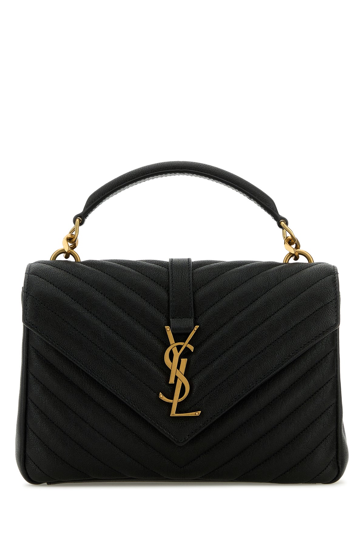 Saint Laurent Borsa a mano College media in pelle nera