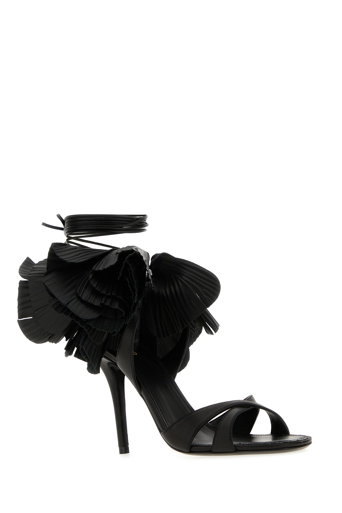 Ferragamo Sandali Estrella 95 in pelle nera, view 2
