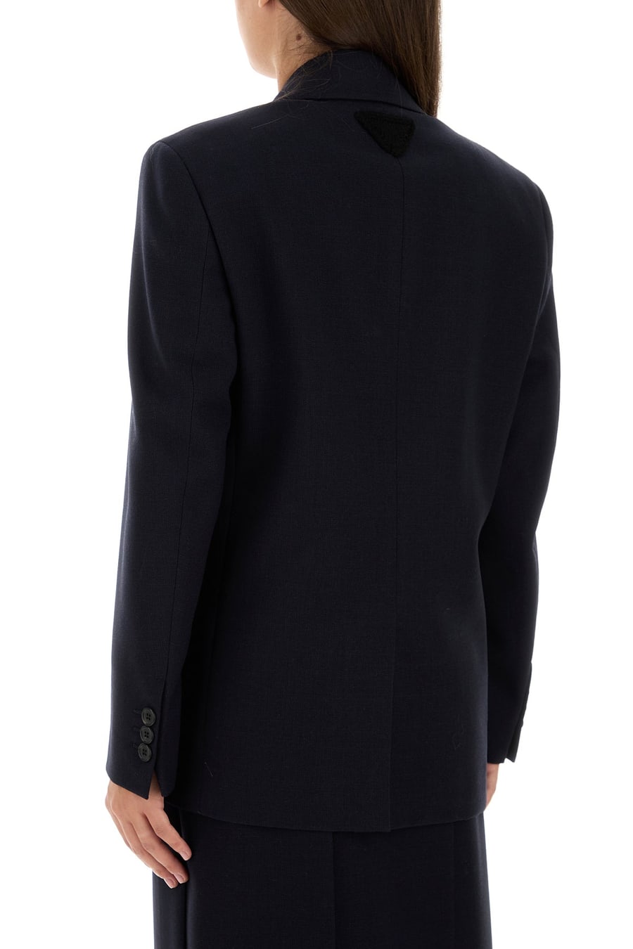 Prada Giacca in lana blu notte, view 4