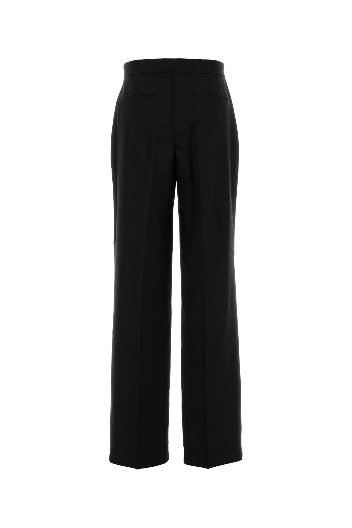 Tory Burch Pantalone dalla gamba ampia in lana stretch nera, view 2