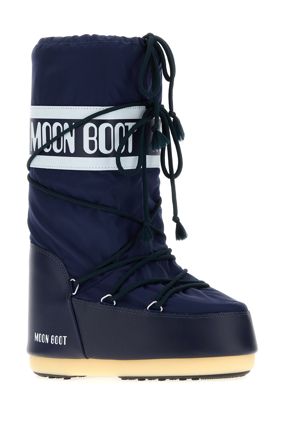 MOON BOOT Stivali Icon blu navy in nylon e similpelle, view 2