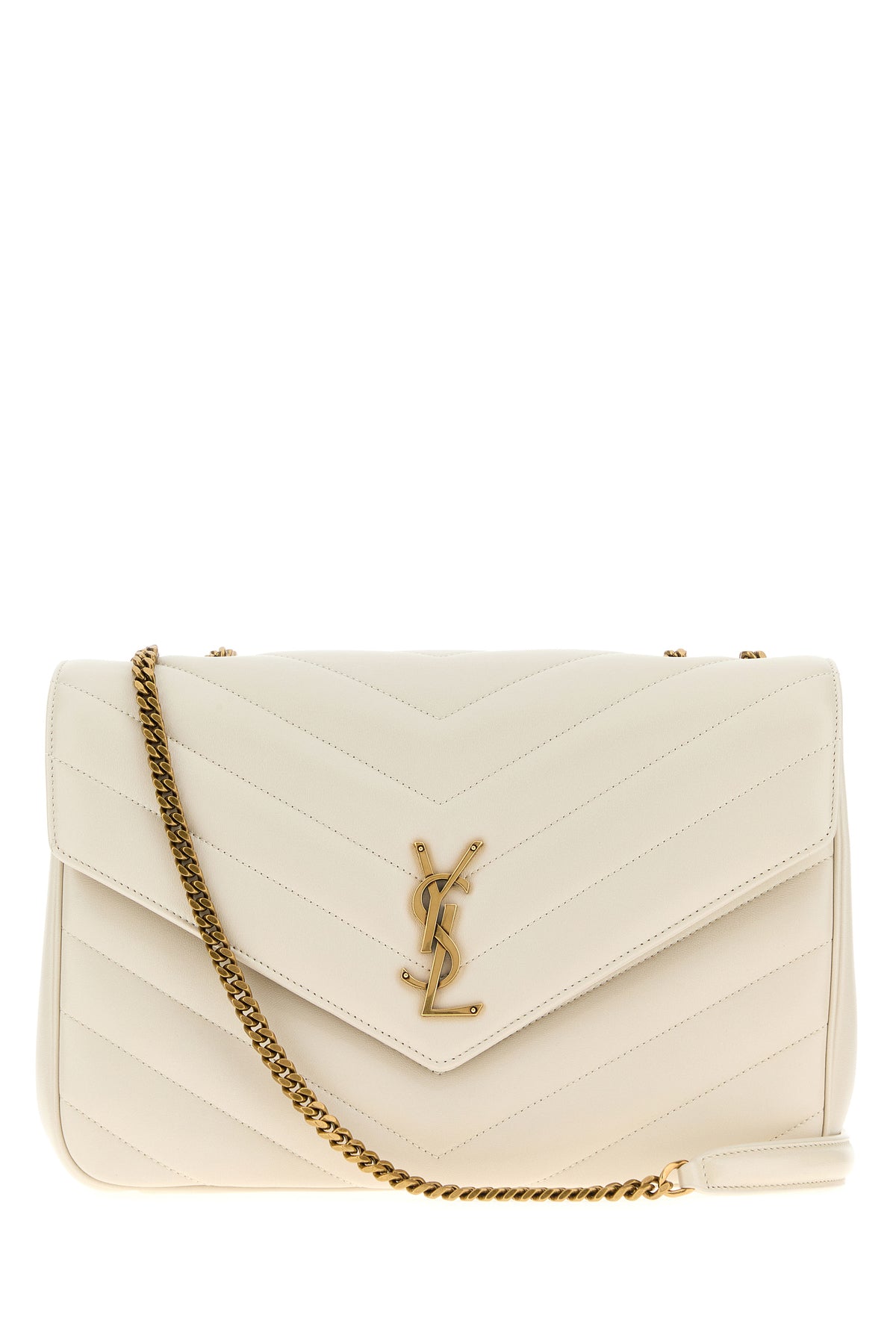 Saint Laurent Borsa a spalla Lou Lou grande in pelle avorio